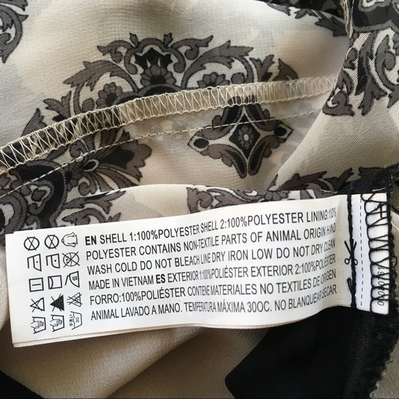 Forever 21 Sheer Lined Long Sleeve Chiffon Blouse Medium - Picture 8 of 8